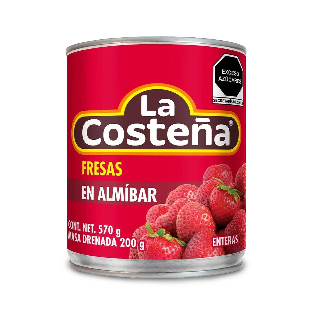 Fruta En Almibar Costeña Fresas Enteras 570 Gr