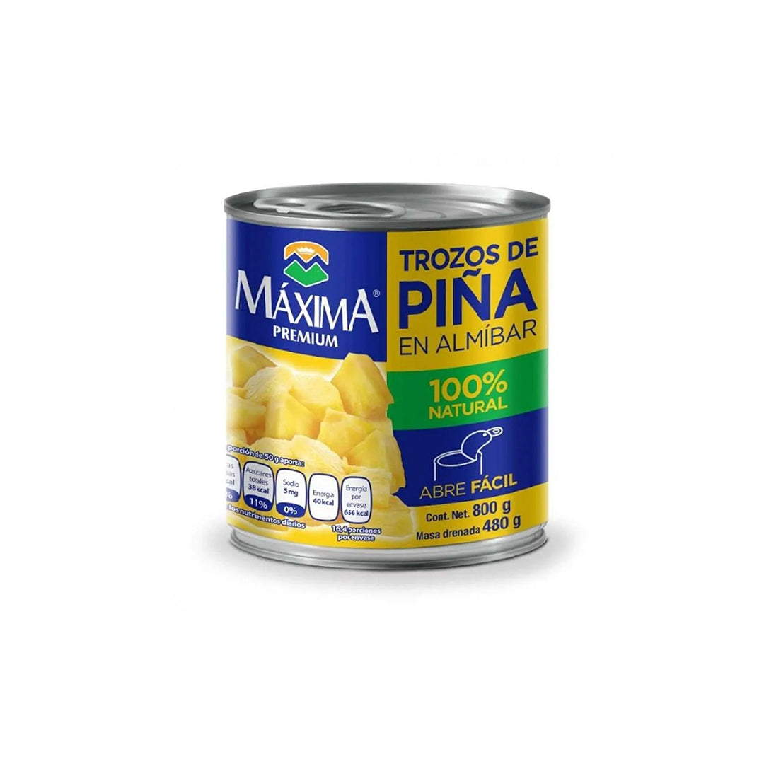 Fruta En Almibar Maxima Piña Trozos 800 Gr