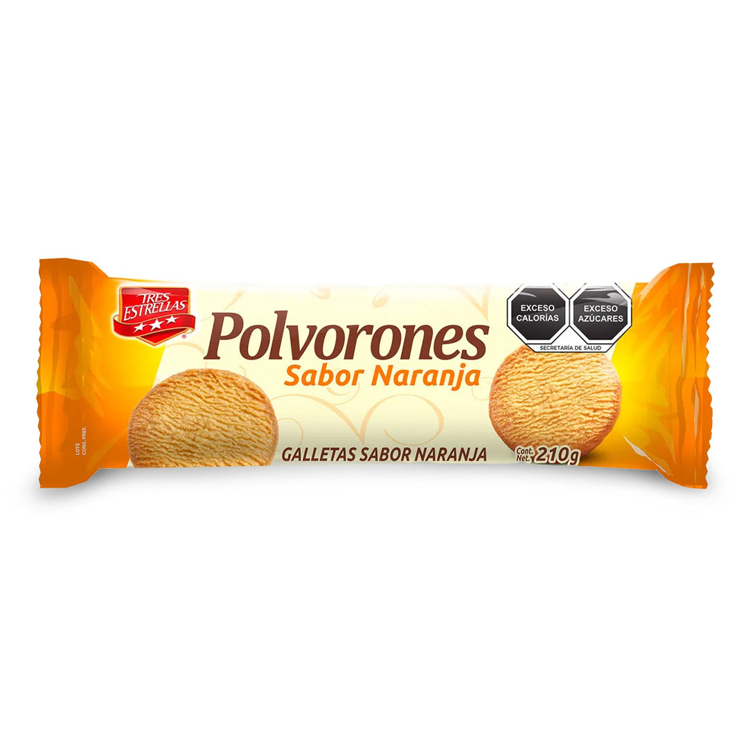 Galletas Tres Estrellas Polvorones Naranja 210 Gr