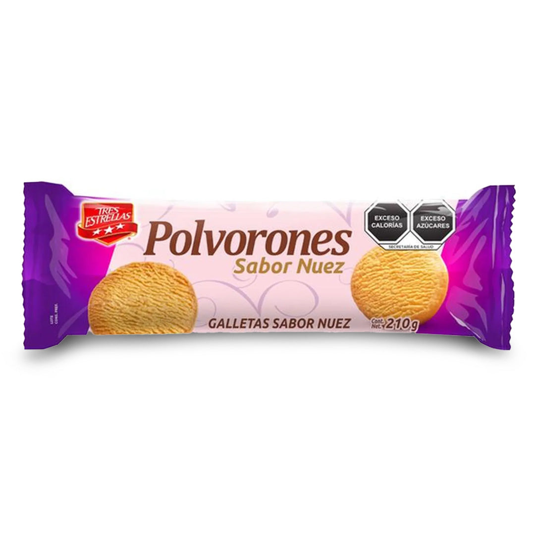 Galletas Tres Estrellas Polvorones Nuez 210 Gr