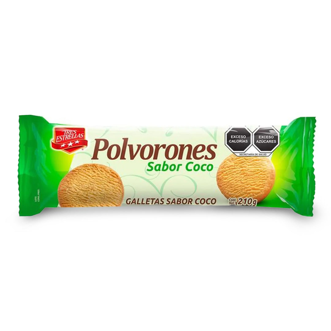 Galletas Tres Estrellas Polvorones Coco 210 Gr