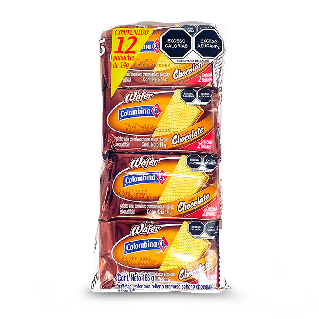 Galletas Wafer Colombiana Choco. 12 Pz