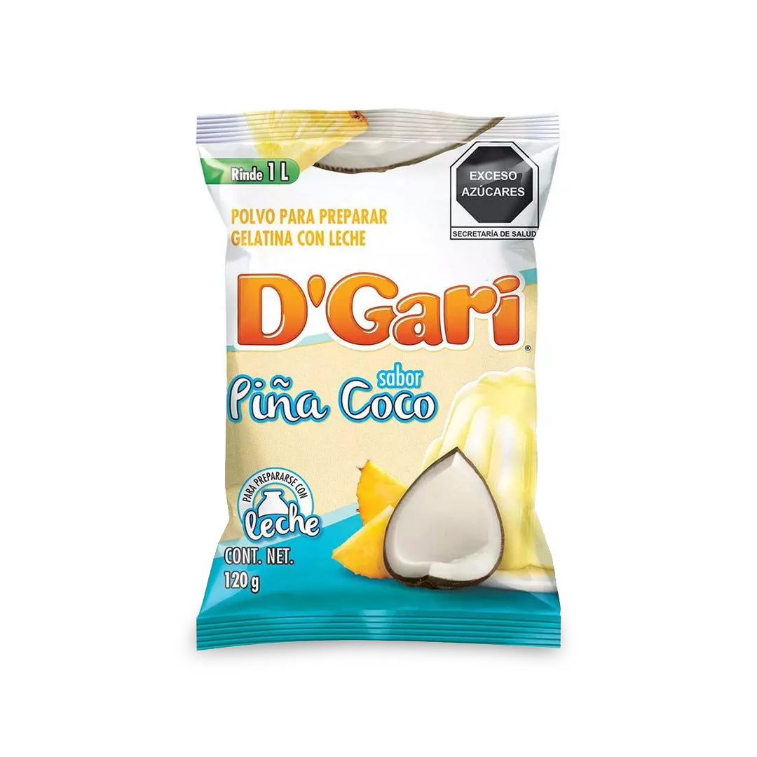 Gelatinas Gari Leche Piña Coco 120Gr
