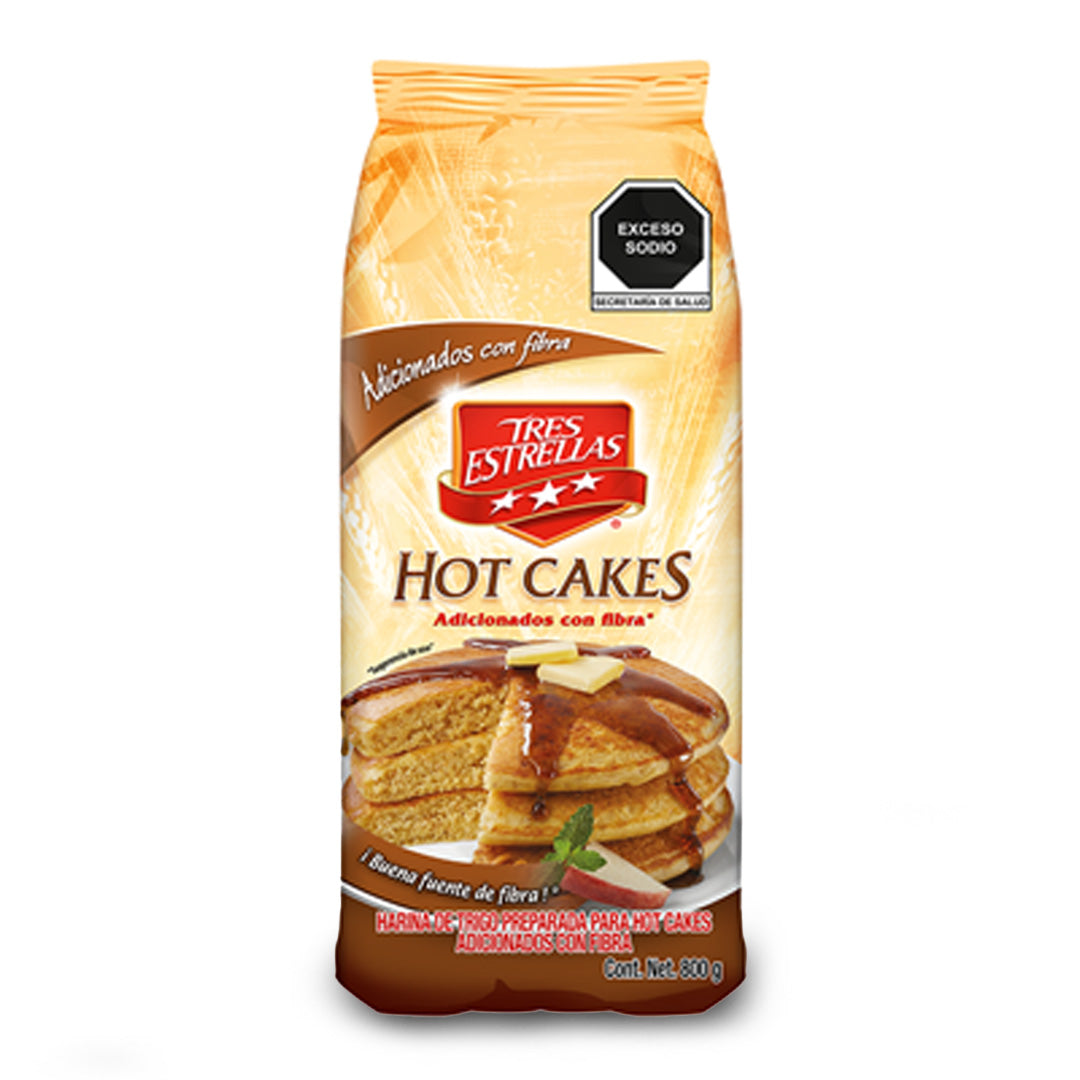 Harina Para Hot Cakes Tres Estrellas Integrales 800 Gr