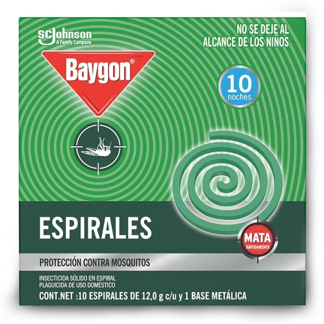 Insecticidas Baygon Espirales 10 Pz