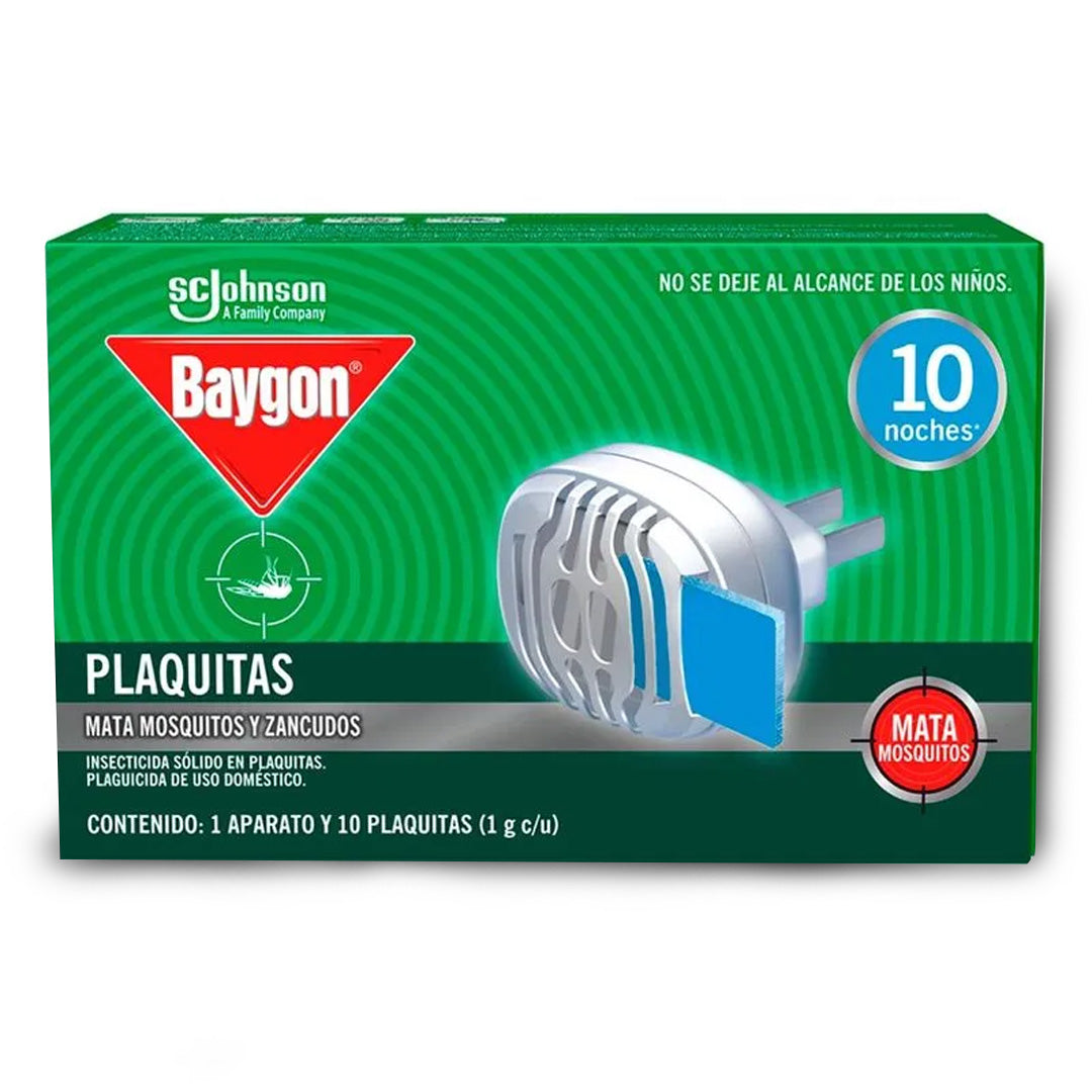 Insecticidas Baygon Plaquitas10 Pz + Aparato Pz