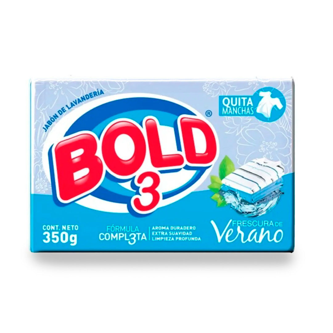 Jabon Lavanderia Bold 3 Frescura Verano 350 Gr