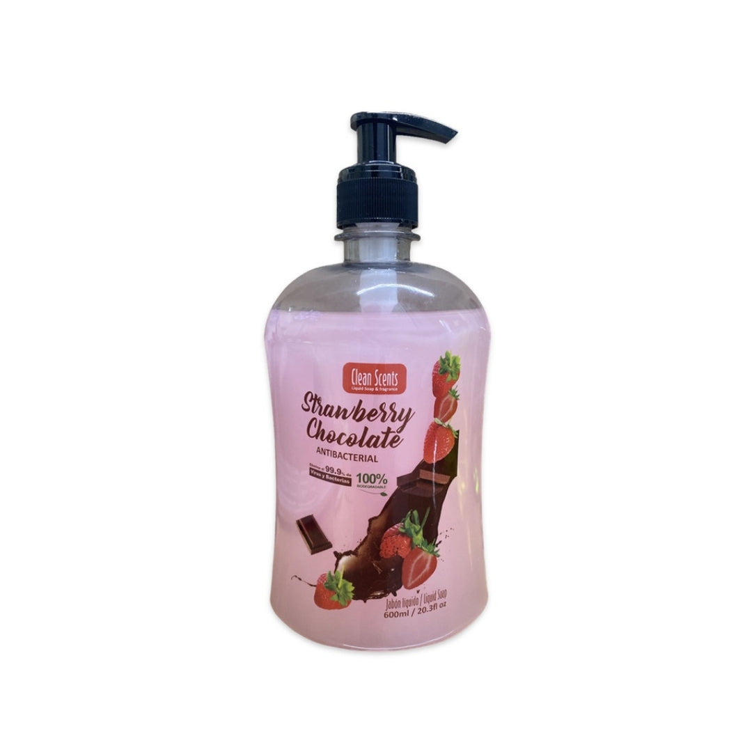 Jabon Para Manos Liquido Clean Scents Strawberry-Choco. 600 Ml