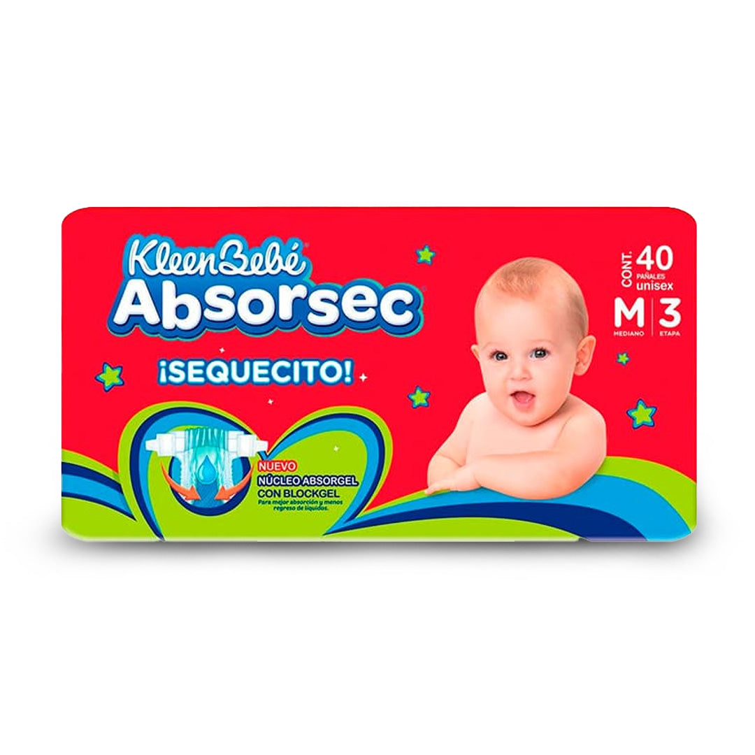 Pañal Absorsec Mediano 40 Pz