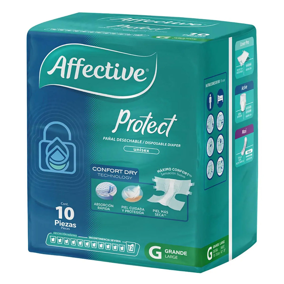 Pañal Adulto Affective Protec Active Grande 10Pz