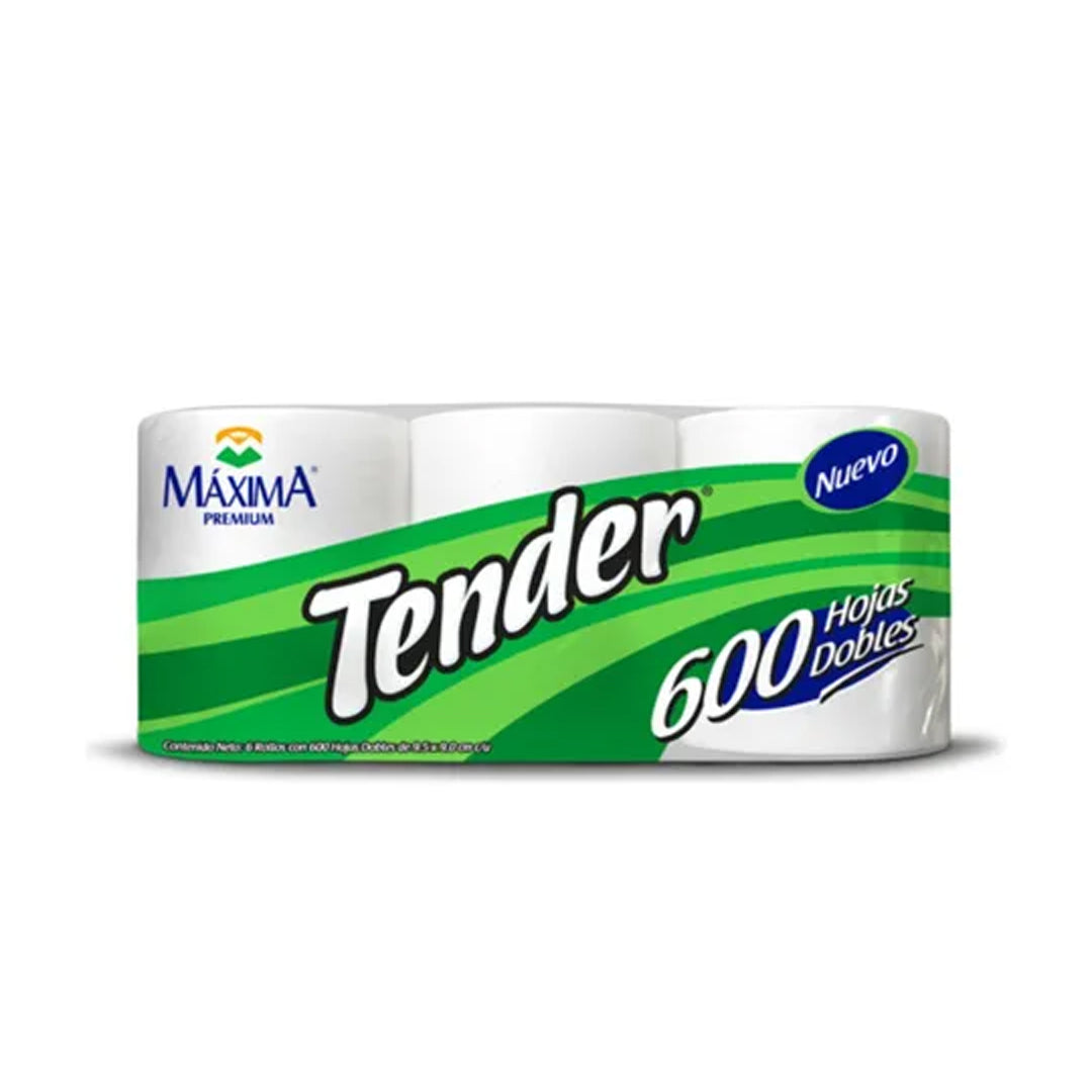 Papel Higienico Maxima Tender 600 Hojas 6 Pz