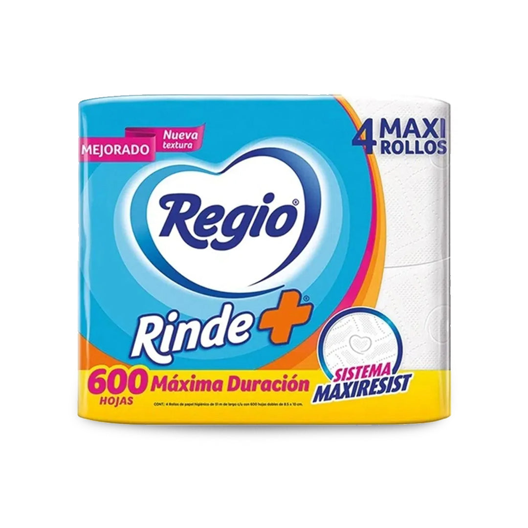 Papel Higienico Regio Rinde + 600 Hjs 4 Pz