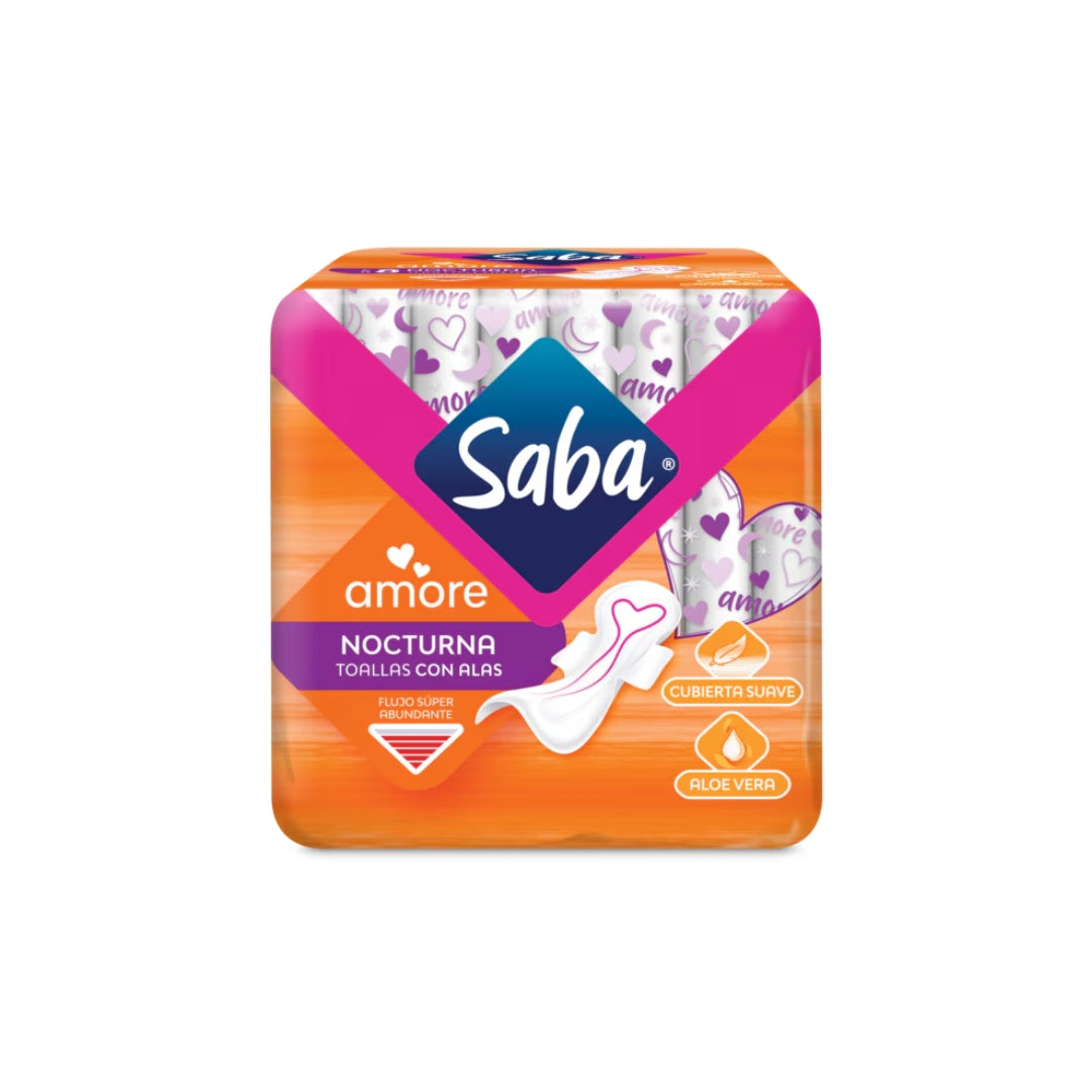 Toalla Femenina Saba Amore Nocturna Con Alas F/A 8 Pz