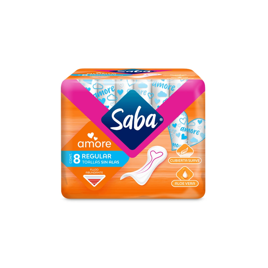 Toalla Femenina Saba Amore Regular Con Alas 8Pz
