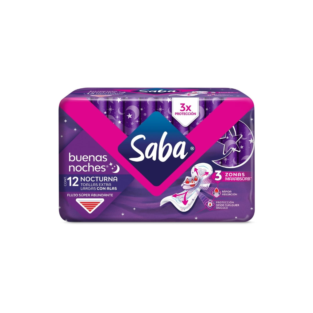 Toalla Femenina Saba Buenas Noches Con Alas 12Pz