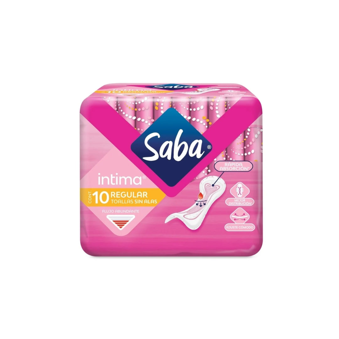 Toalla Femenina Saba Intima Sin Alas 10 Pz