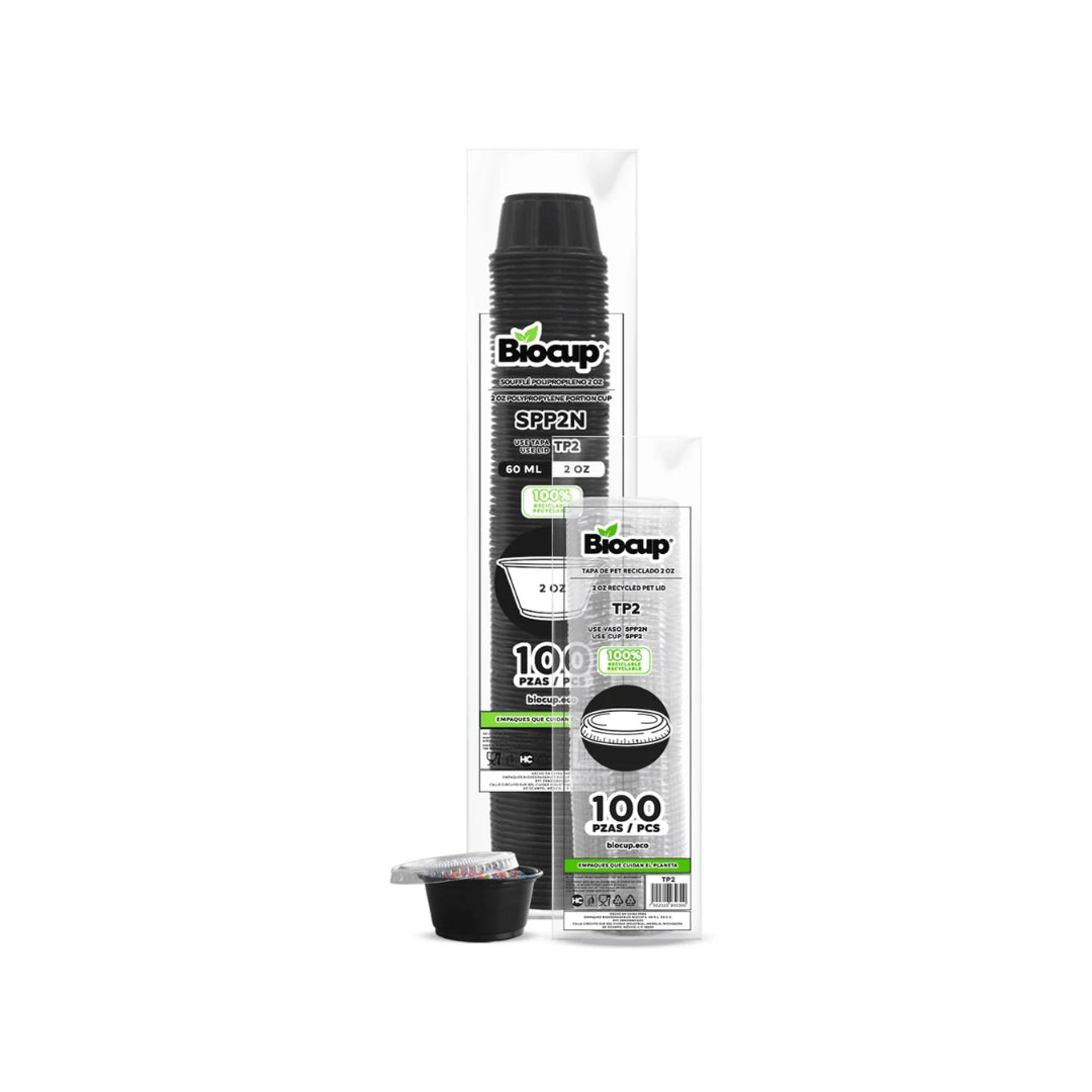 Vasos Biocup Souffle Negro 2Oz 100Pz