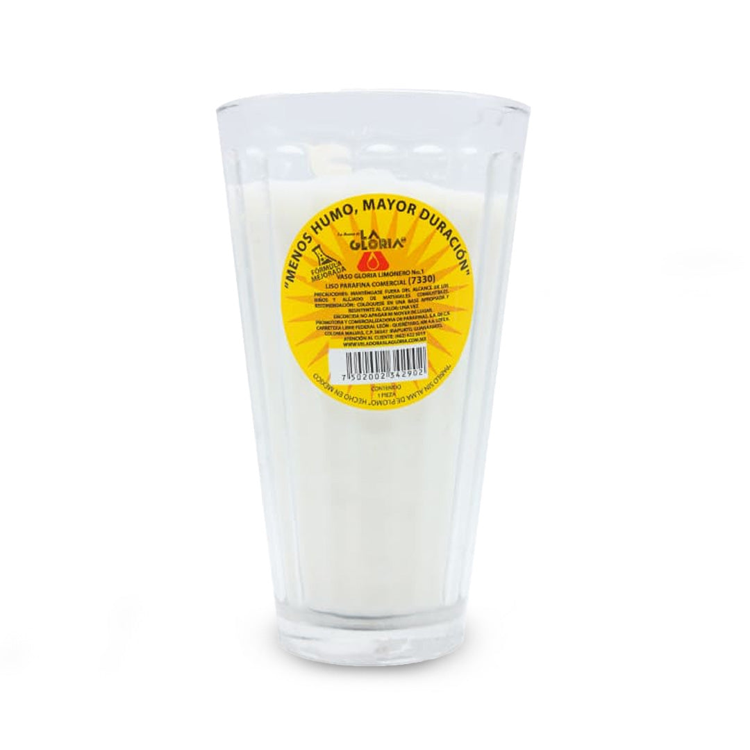 Veladoras La Gloria Limonero Liso Comercial Pz