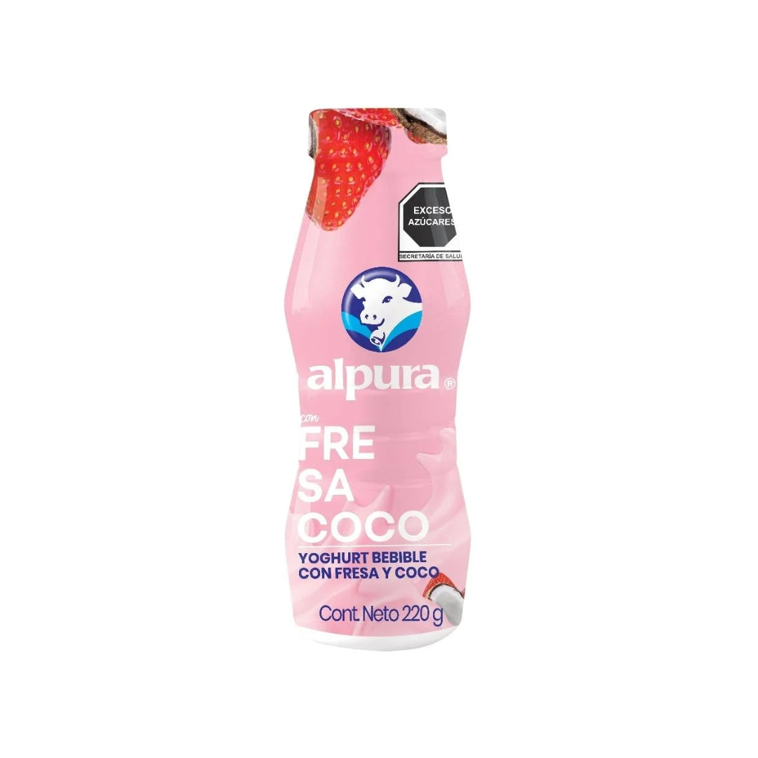 Yogurt Alpura Beber Fresa Coco 220 Gr