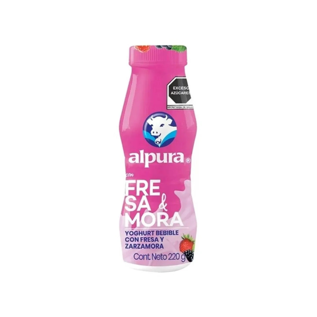 Yogurt Alpura Beber Fresa Mora 220 Gr