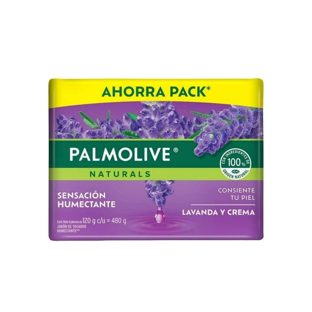 Jabon De Baño Palmolive Lavanda Y Crema 4 Pz 480 Gr