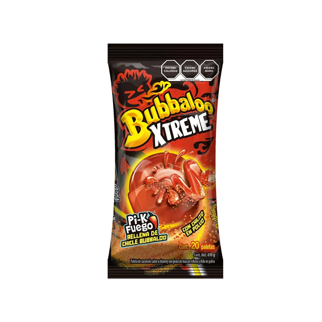 Dulces Adams Paleta Bubbaloo Xtreme Pik Fuego 16/20