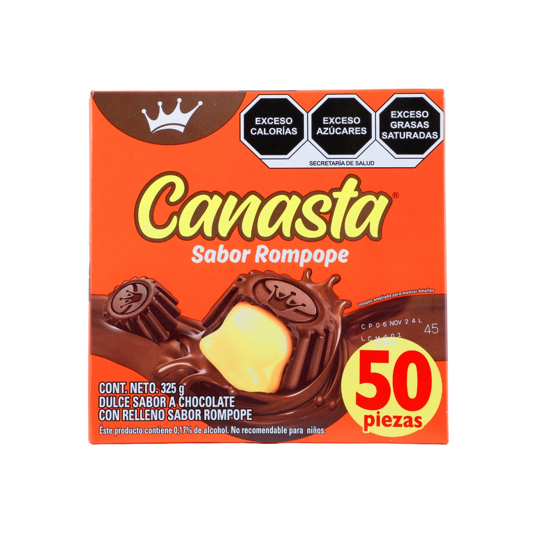 Chocolate Dulce Canasta Rompope 24/50 Pz