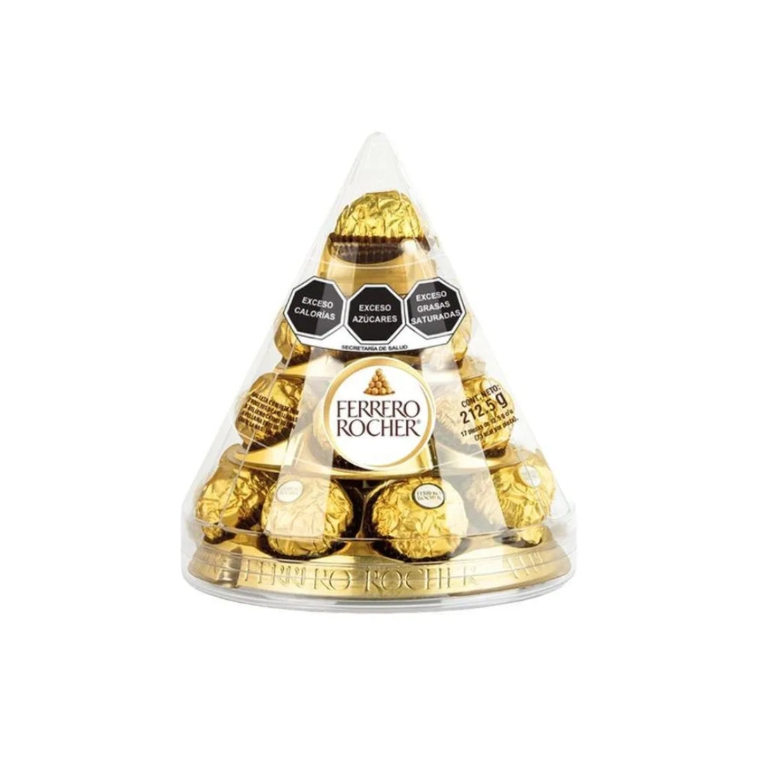 Chocolate Dulce Ferrero Rocher Cono Navideño 212.5 Gr
