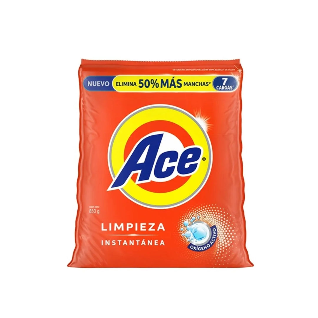 Detergente Ropa Ace Limpieza Instantanea 850 Gr