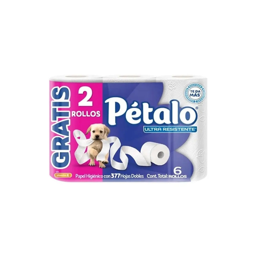 Papel Higienico Petalo Ultra Resistente 377 Hjs + 2 Pz