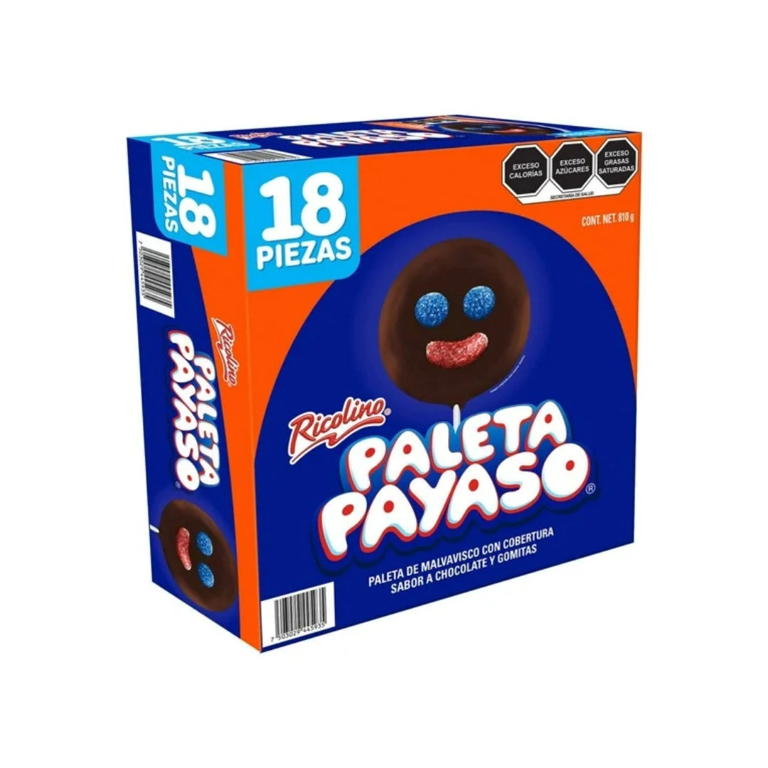 Dulces Ricolino Paleta Payaso 18 Pz