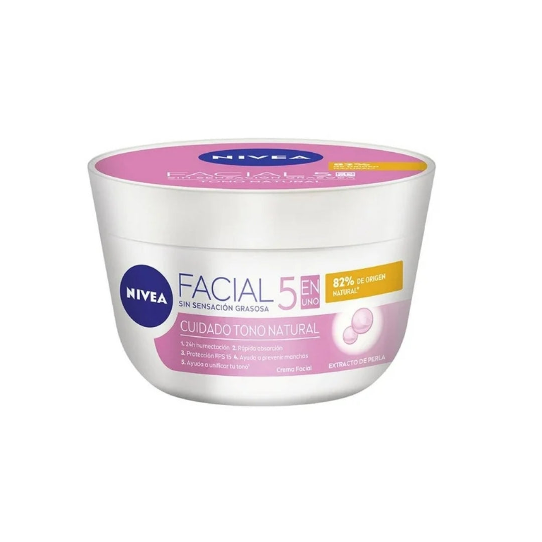 Crema De Tocador Nivea Facial 5 En 1 Tono Natural 200 Ml