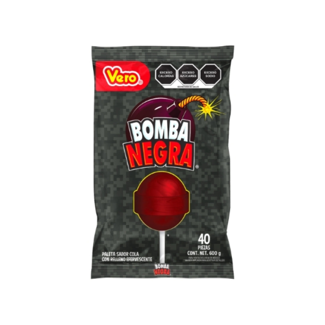 Dulces Vero Paleta Bomba Negra 40/600 Gr