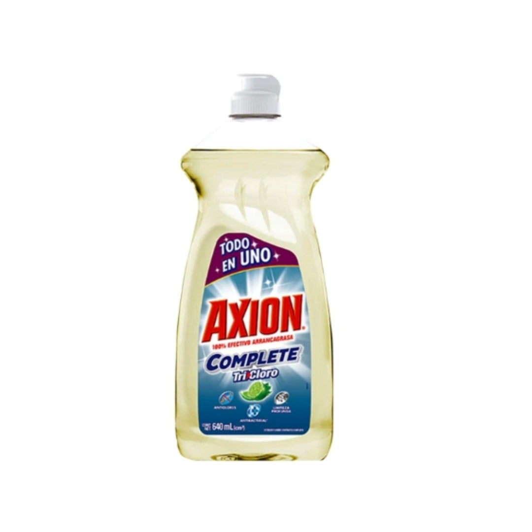 Detergente Trastes Liquido Axion Complite Tri Color Antib 640 Ml