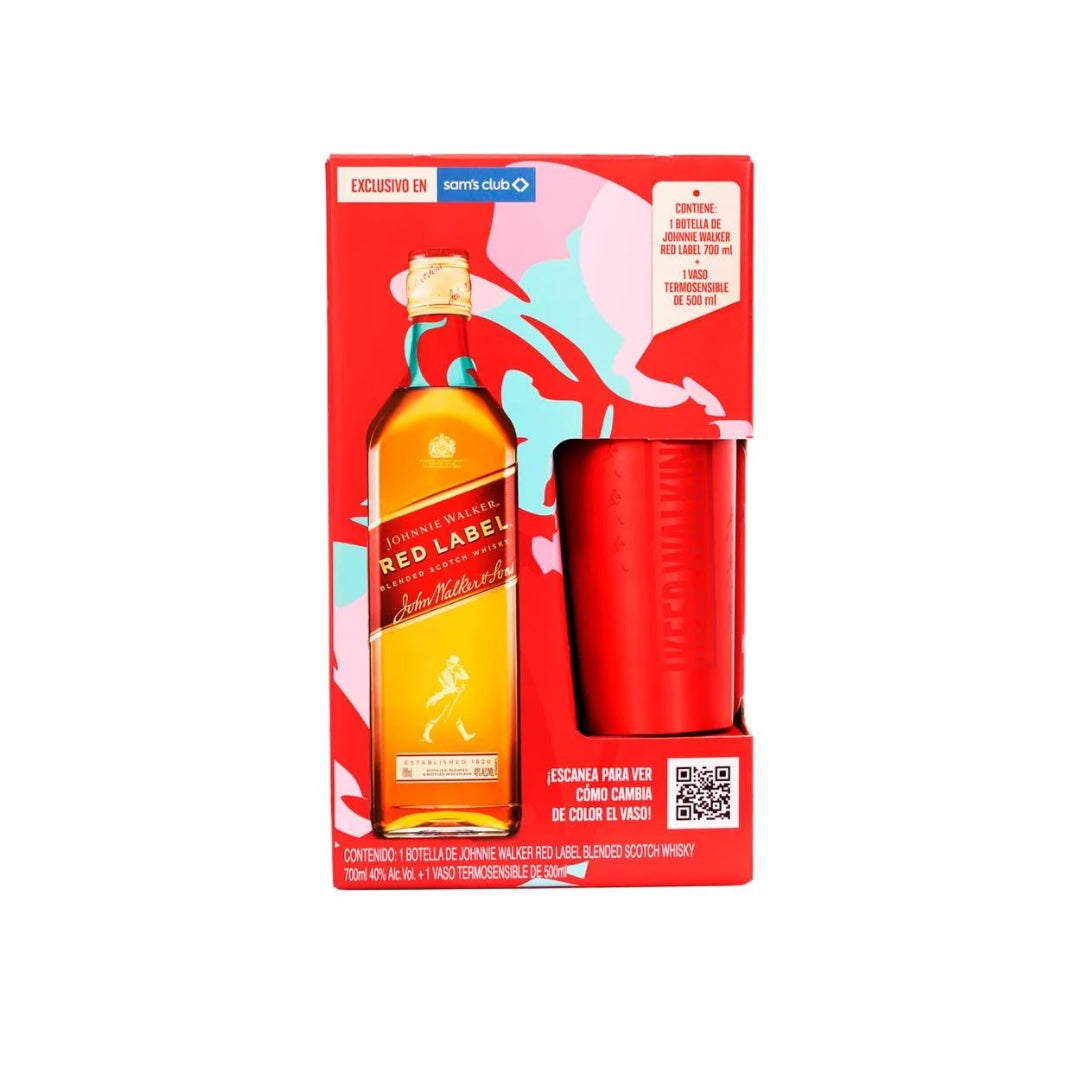 Whisky Johnnie Walker Red Label 700 Ml 2 Pz + Termo Pz