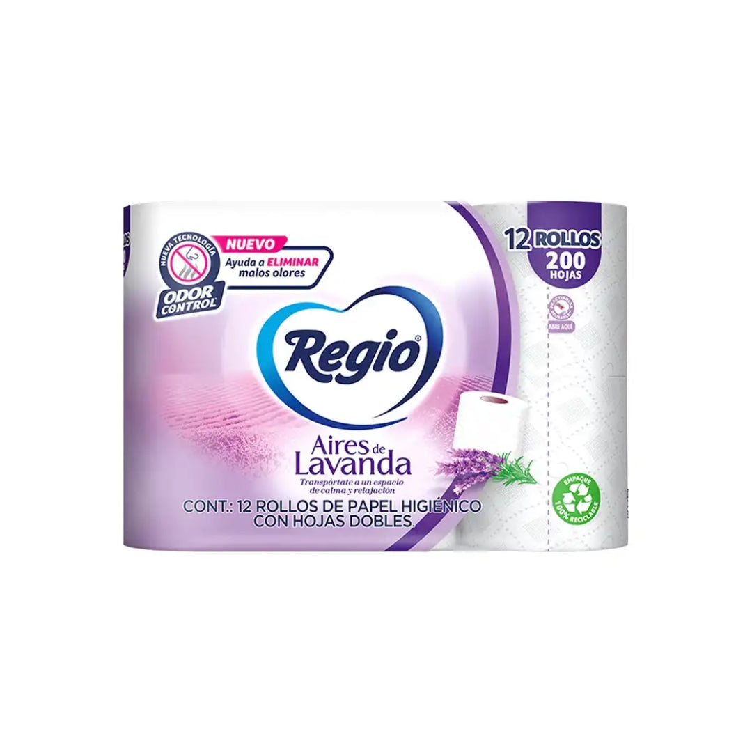 Papel Higienico Regio Aires De Lavnada 200 Hjs 12 Rollos