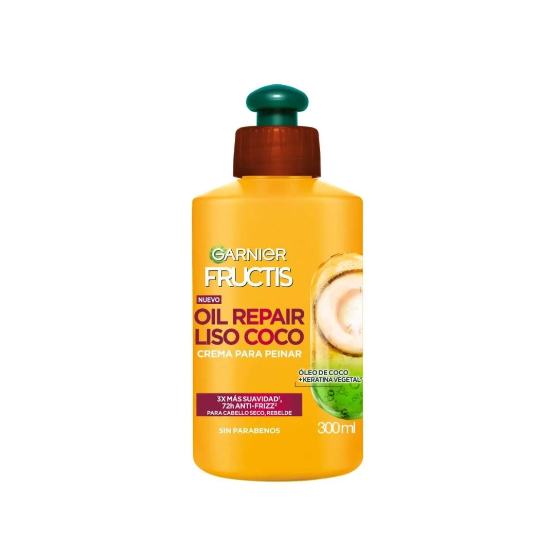 Crema Para Peinar Fructis Liso Coco 300Ml