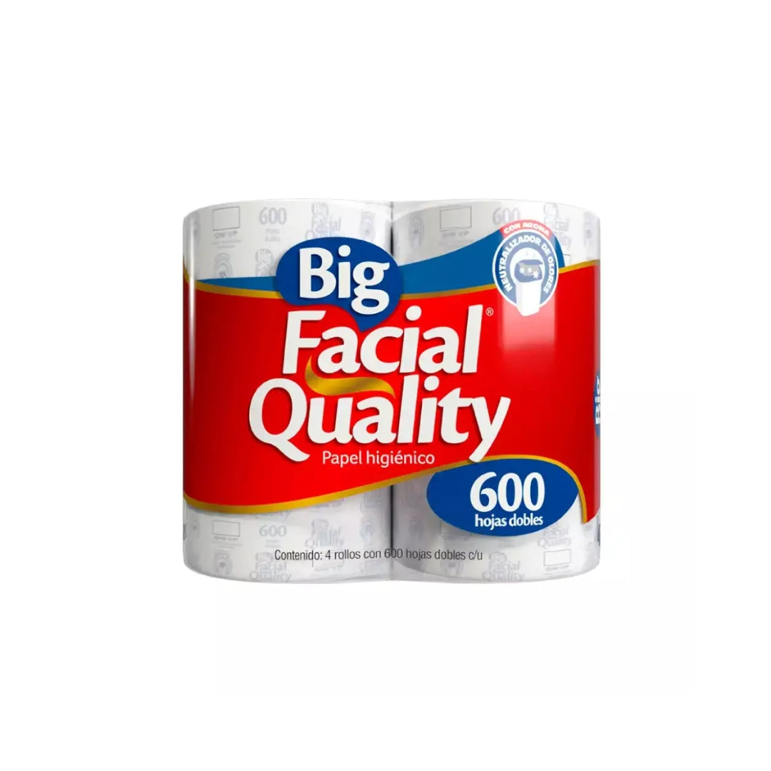 Papel Higienico Big Facial Quallity 600 Hjs 4 pz