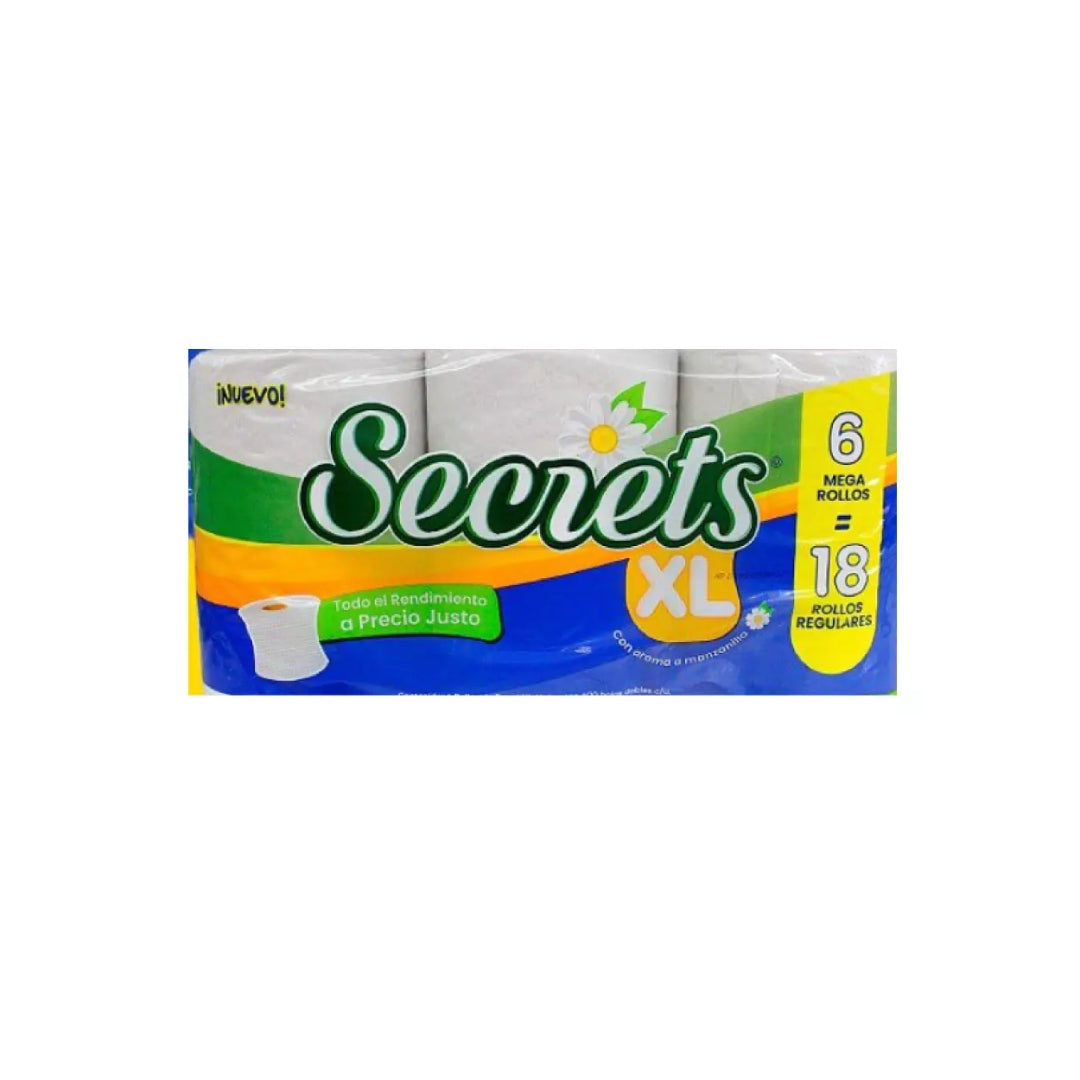 Papel Higienico Secrets 6 pz 550 Hjs