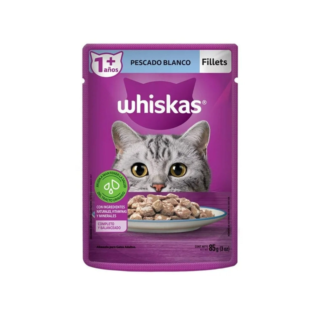 Alimento Gato Sobre Whiskas Pescado Blanco 85gr pz