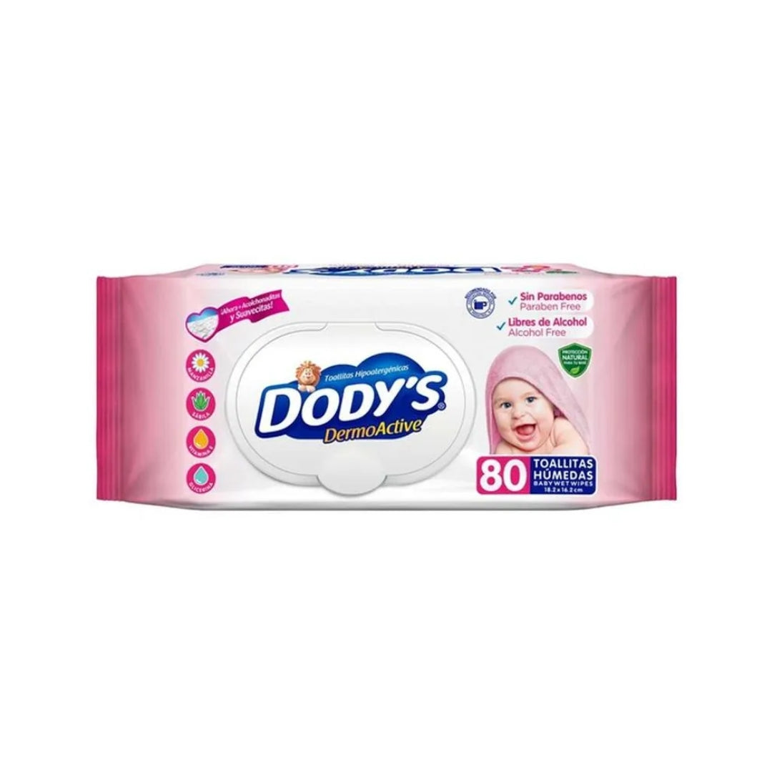 Toallas Para Bebe Dodys Rosa 80 Pz