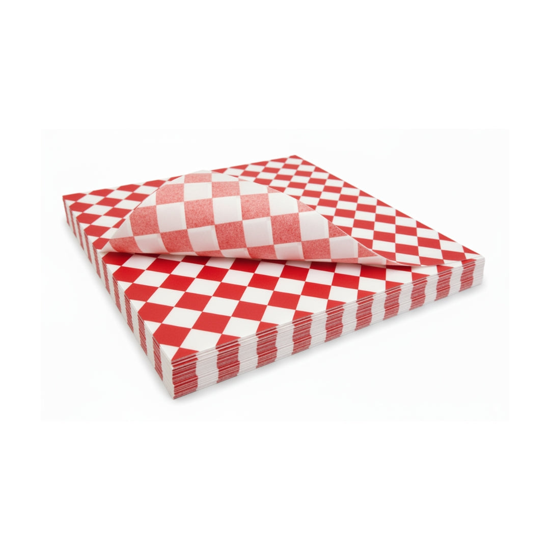 Papel Biocup Antigrasa A Cuadros Rojos 30x30 1 Kg