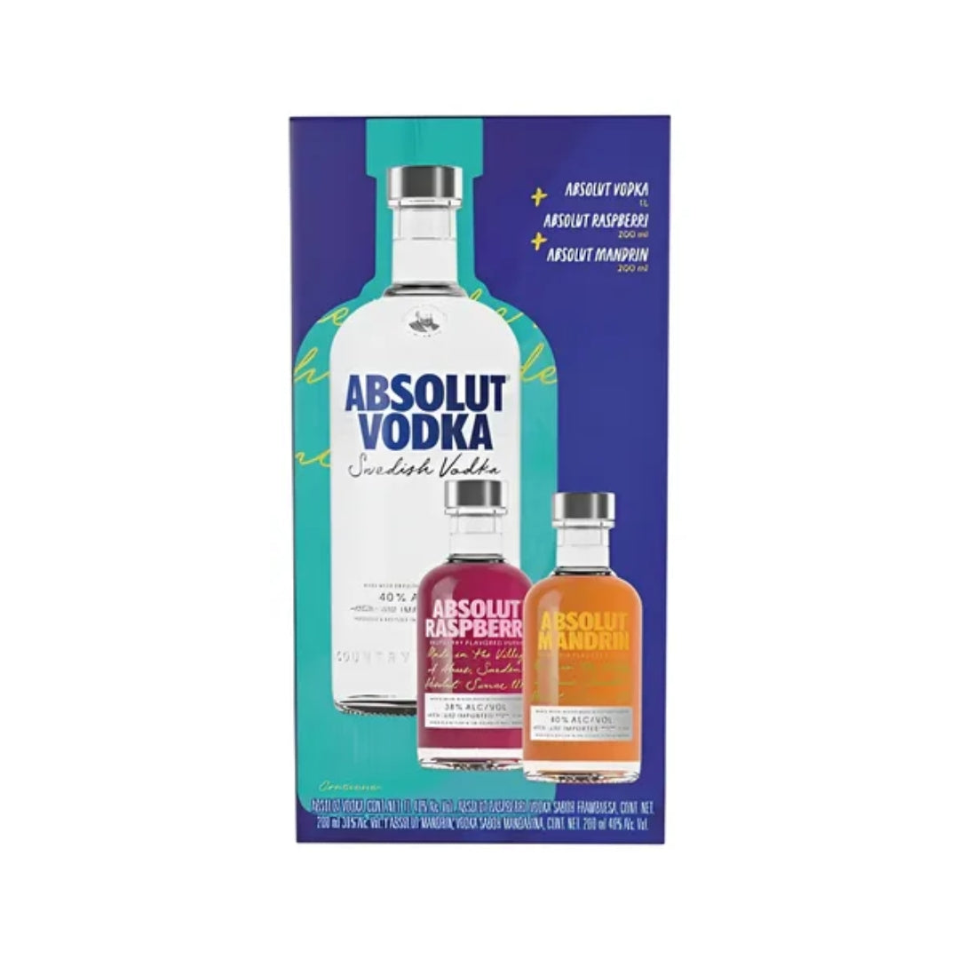 Vodka Absolut + 2 Pz Absolut Rasperri Y Mandarina 200 Ml Pz