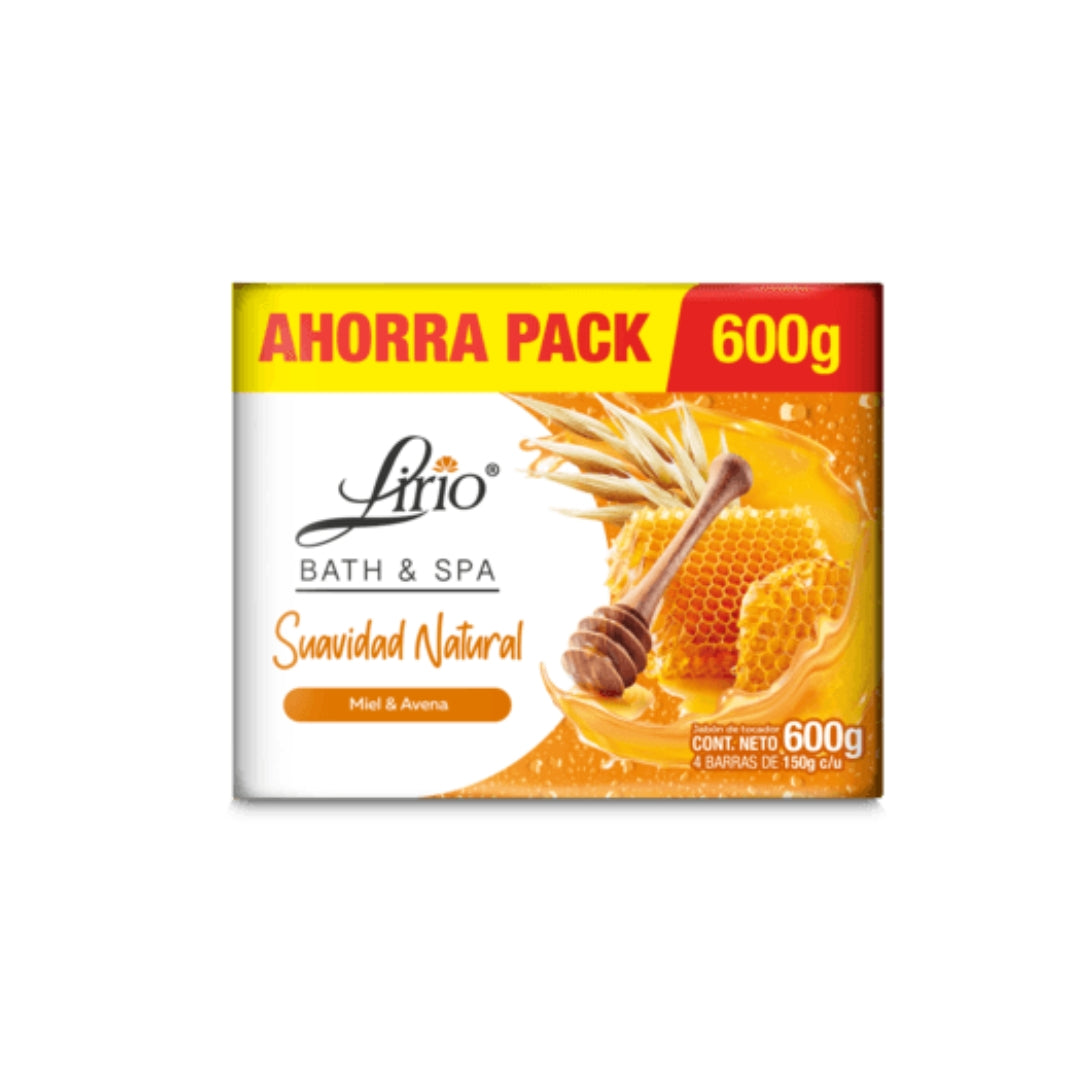 Jabon De Baño Lirio Miel Y Avena 4 Pz 600 Gr (1)